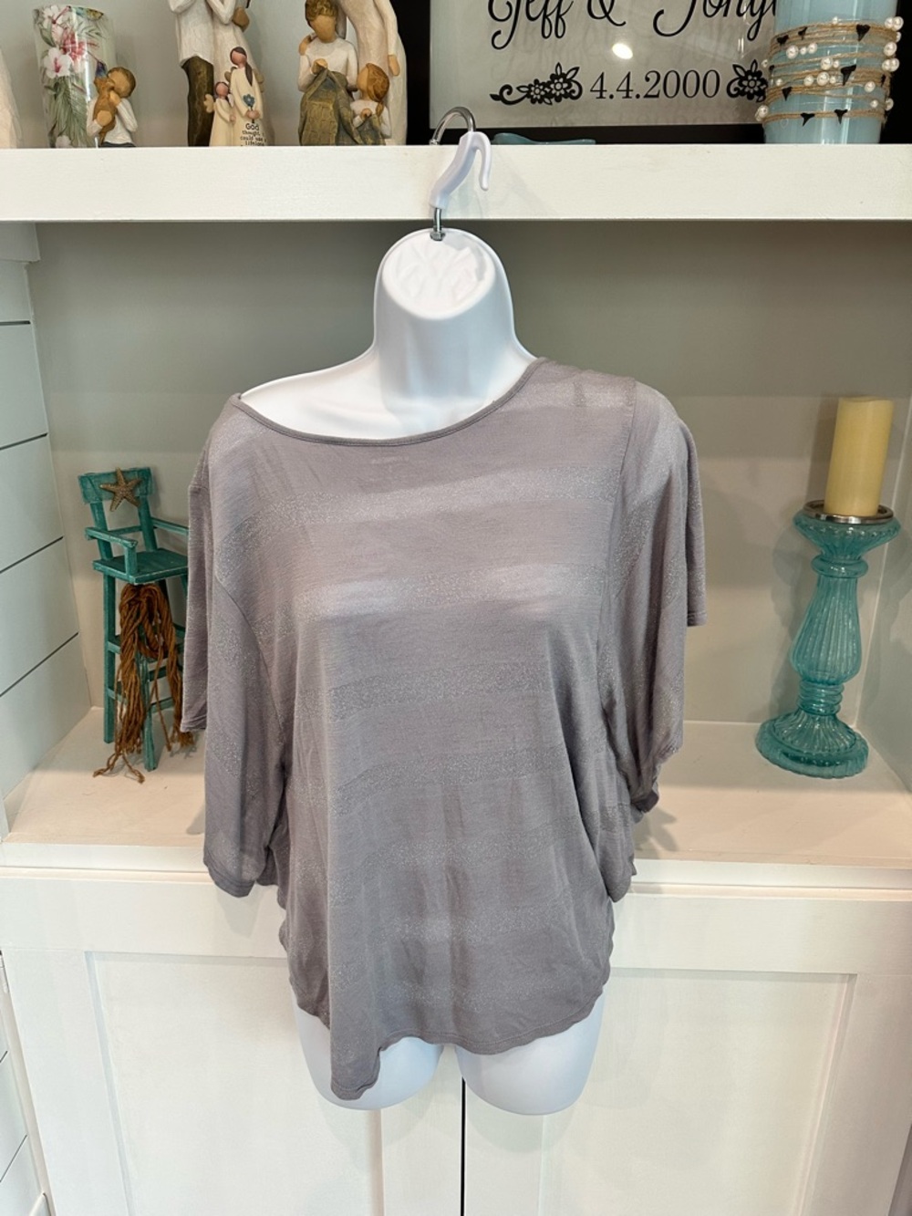 Express Gray Dolman Short Sleeve Top